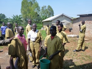Brick Laying Students at Human Technical Vocational Institute, Lira
